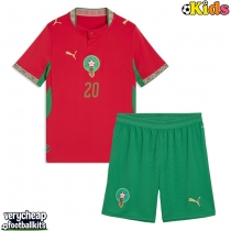 Morocco Ayoub El Kaabi #20 Replica Home Minikit World Cup 2026 Short Sleeve (+ pants)